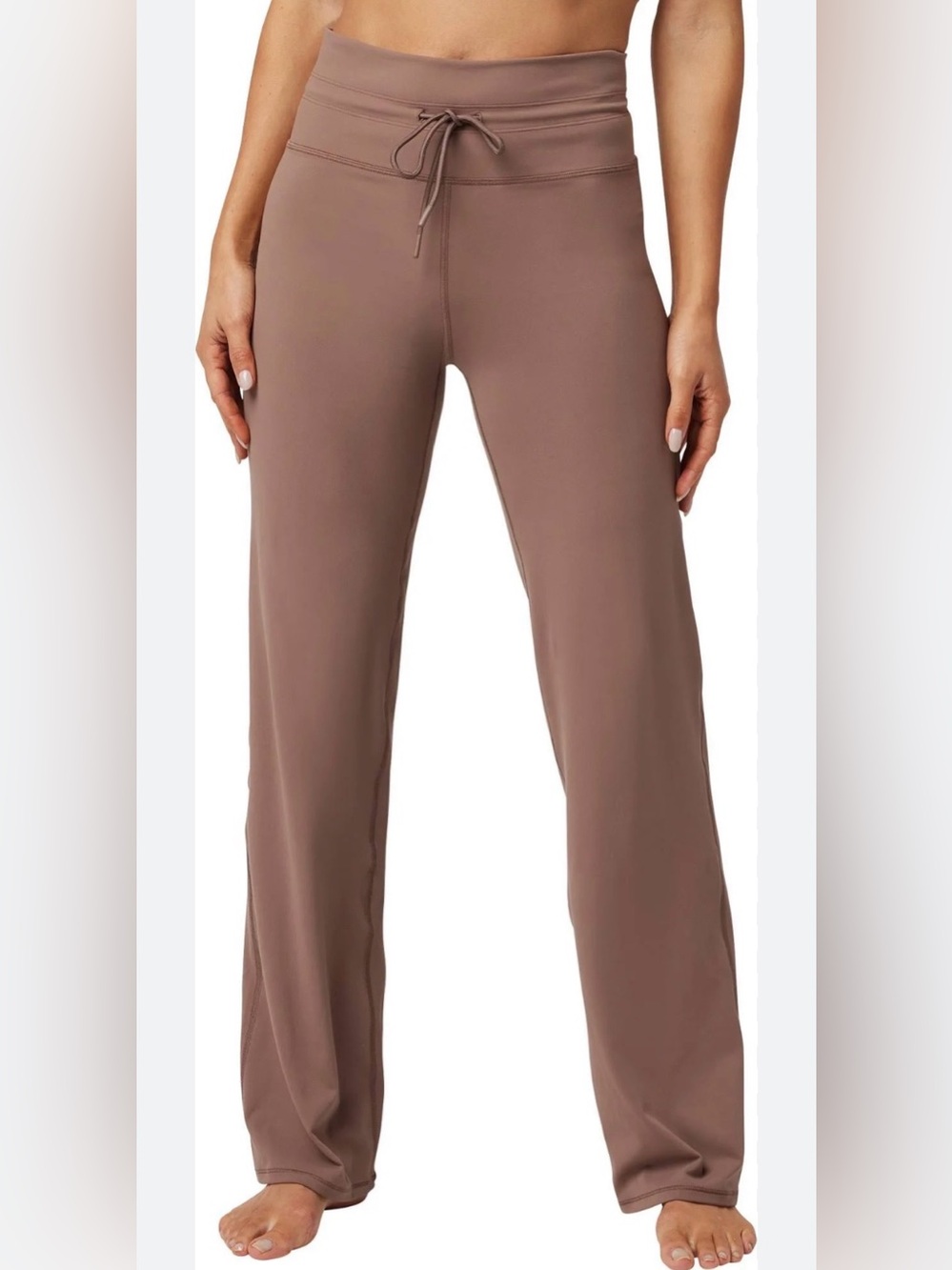 Vuori Wide Leg Pants in Mauve Brown